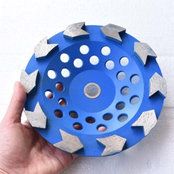 ACTINTOOL 7 in. x 7/8-5/8 in. Non Threaded 10 Pcs Arrow Segments Grinding Cup Wheel for for Concrete Epoxy Glue Mastic Paint and Coating Removal(7/8"-5/8" Non-Threaded)