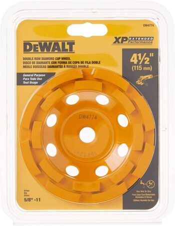 DEWALT Grinding Wheel, Double Row, Diamond Cup, 4-1/2-Inch (DW4774)