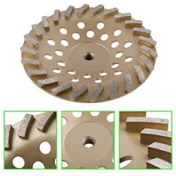 HYDDNice 7" Grinding Wheels for Concrete and Masonry 24 Turbo Diamond Segments 5/8"-11 Arbor