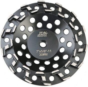 JDK 7 inch Z Segmented Diamond Grinding Wheel for Polishing and Cleaning Stone Concrete Surface Epoxy Paint,Glue and Light Coating Removal 5/8"-11 Arbor (Medium)