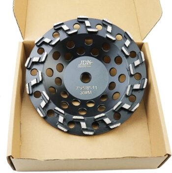 JDK 7 inch Z Segmented Diamond Grinding Wheel for Polishing and Cleaning Stone Concrete Surface Epoxy Paint,Glue and Light Coating Removal 5/8"-11 Arbor (Medium)