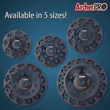 Archer PRO Aggressive 7" in. T-Seg Diamond Grinding Wheel, Cup Wheel for Concrete Grinding. for use on Angle Grinder.