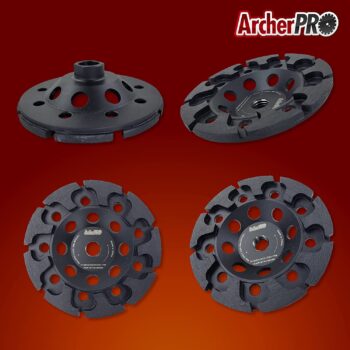 Archer PRO Aggressive 7" in. T-Seg Diamond Grinding Wheel, Cup Wheel for Concrete Grinding. for use on Angle Grinder.