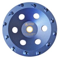 DiamaPro Systems DT-CW-7-PCD-12SEG-NT Non Threaded 7 Inch 12 Segment 1/4 Round PCD Concrete Grinding Cup Wheel Grinding, Preparation, & Removing Coating