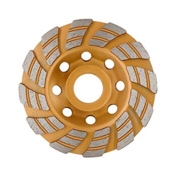 FINGLEE DT 4 Inch Diamond Grinding Cup Wheel for Angle Grinder,Concrete Stone Masonry Polishing,12 Unique segs,with 4/5" 5/8" Adapters (4 inch)