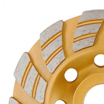 FINGLEE DT 4 Inch Diamond Grinding Cup Wheel for Angle Grinder,Concrete Stone Masonry Polishing,12 Unique segs,with 4/5" 5/8" Adapters (4 inch)