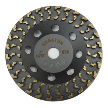 Megatron 7" Diamond Cup Grinding Removing Disc Wheel for Any Concrete, Paint, Epoxy, Glue and Mastic with CDB Newest Technology (Megatron 7")