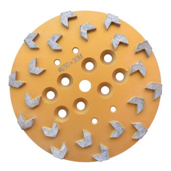 10 in. x 3/8" Threaded Arrow Segments Epoxy Mastics Thinset Coating Remove 10 Inch Concrete Grinding Head, 10 Inch Concrete Grinding Plate for Husqvarna Blastrac Edco MK Grinder (Arrow Seg)