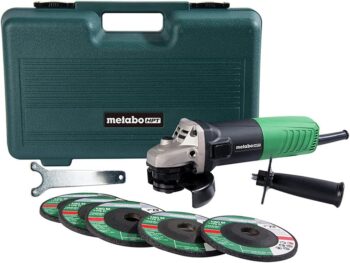 Metabo HPT 4-1/2-Inch Angle Grinder, Includes 5 Grinding Wheels & Hard Case, 6.2-Amp Motor, Compact & Lightweight, G12SR4