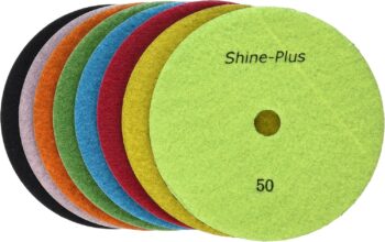 DPP7SETB 7-Inch Shine-Plus Dry Diamond Polishing Pads Black Buff, 8-Piece