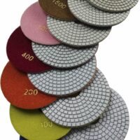 Diamond 5 Inch Wet Polishing Pads for Granite Marble Travertine Terrazzo Engineered Stone (Pack of 7)