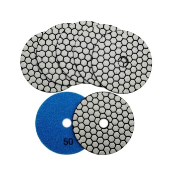 SHDIATOOL 4 Inch Dry Diamond Polishing Pads Grit 50 Diamond Sanding Pads Grinding Pads for Granite Marble Stone 7Pcs